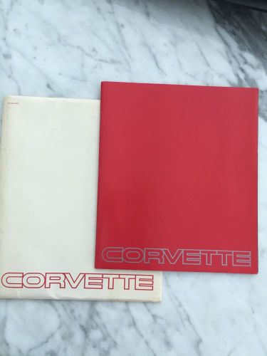 1984 corvette c4 dealer book brochure with poster and envelope