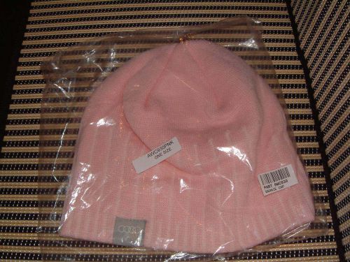 Audi collection new women&#039;s pink knit beanie hat with audi logo new in bag!
