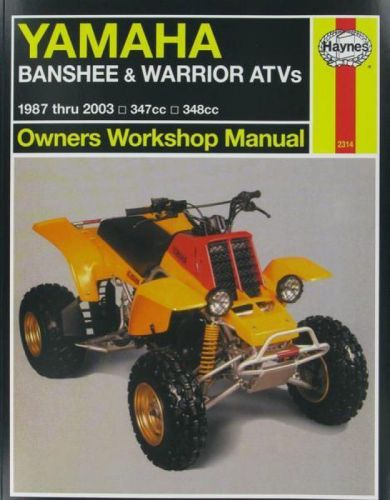 Haynes repair manual yamaha yfm350x warrior 87-03 yfz350 banshee