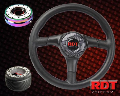 317mm racing steering wheel+neo chrome release+hub for 92-97 mx3 mx6 323 626