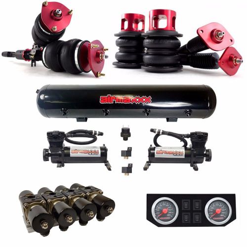 Airlift air suspension struts 03-08 350z blk air compressors tank manifold gauge