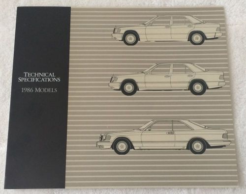 1986 brochure mercedes benz technical spec 190 560 full line original car dealer