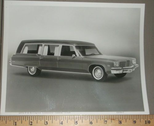 1974 c b cotington funeral coach hearse oldsmobile chassis brochure b&amp;w photo