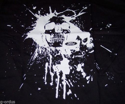 New ford motor company splash double skull mens l xl xxl or xxxl black shirt!