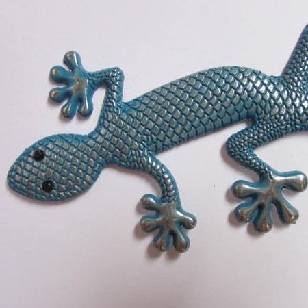 3d blue silver lizard squama gecko metal emblem badge sticker decal qb3