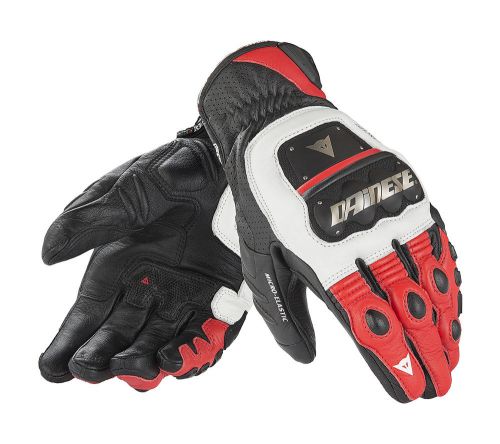 Dainese 4 stroke evo mens leather gloves  red/white/black