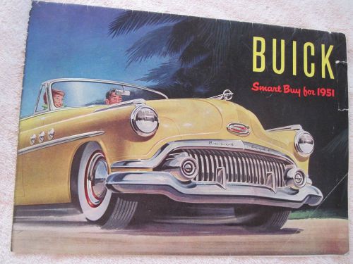 1951 buick original foldout brochure-rare=depicts cars never produced-look!