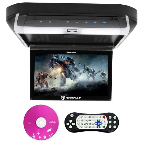 Rockville rvd10hd-bk 10.1&#034; flip down monitor dvd player, hdmi, usb, games, led