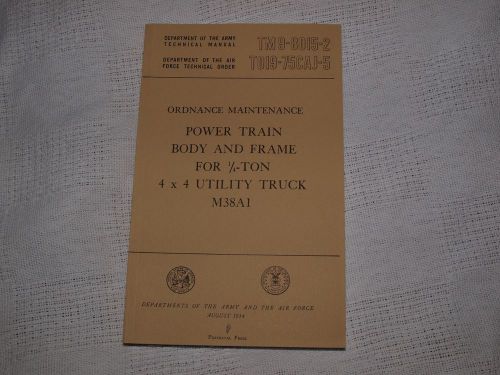 M38a1 jeep ordance maintenance manual