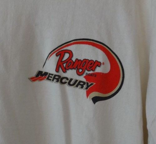 Men&#039;s ranger boats mercury long sleeved white t-shirt, size xxl