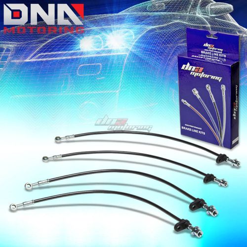 94-99 celica t200 gt st204 black stainless steel braided hose brake line/cables