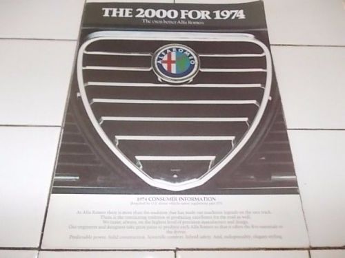 1974 alfa romeo 2000 original consumer information fold out leaflet