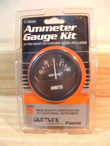 New!! suntune 2-5/8&#034; black or chrome bezel ammeter gauge kit cp8060