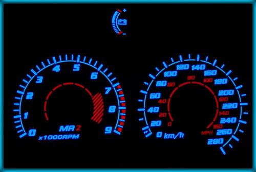 G008 toyota mr2 w20 89-99 eu 280kmh wb d1 el plasma glow cluster gauges dials