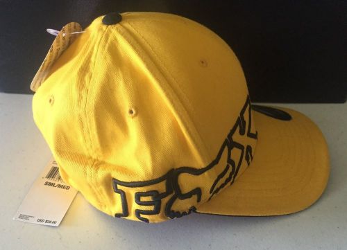 New w/ tag fox racing flexfit motorcycle yellow baseball cap sml/med