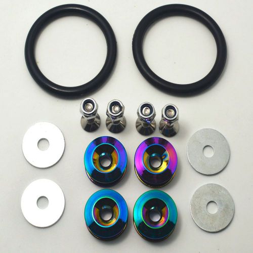 Neo chrome quick release car bumper fender trunk hatch lid aluminum fastener kit