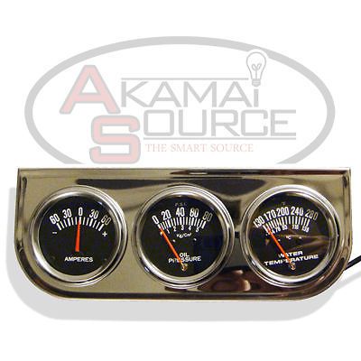 Automotive racing triple gauge kit amp water temp oil car &amp; truck parts gauges