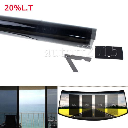 2ply 20&#034; x 10ft 20% vlt black car home glass window tint tinting film vinyl roll