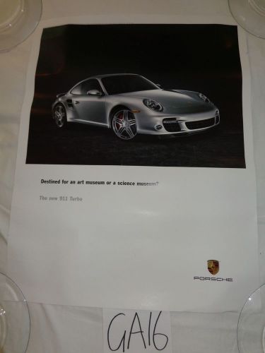 Porshce promo promotion poster 22&#034; x 28&#034; 911 turbo 2006 art or science museum