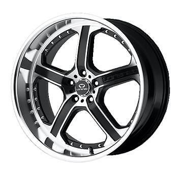 Wl02121052748 20x10 5x120 wheels rims black +48 offset alloy 5 spoke