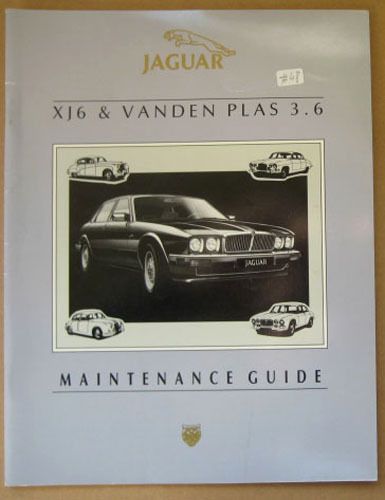 Jaguar #48 xj6 &amp; vanden plas 3.6 maintenance manual