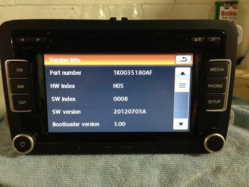 Vw touchscreen radio rcd-510 jetta golf tiguan rcd510 hd radio 1k0035180af