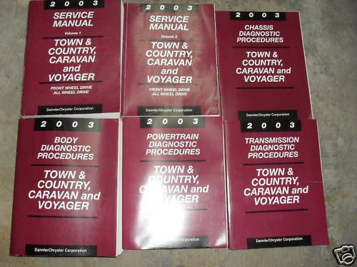 2003 dodge caravan chrysler town &amp; country voyager service shop manual set oem