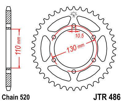 Jt sprocket rear 44t steel fits kawasaki er500 er-5 1997-2006