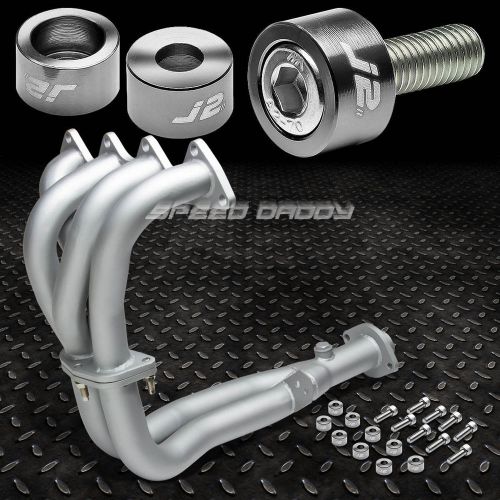 J2 for 92-93 da/db b18 ceramic exhaust manifold header+gun metal washer cup bolt