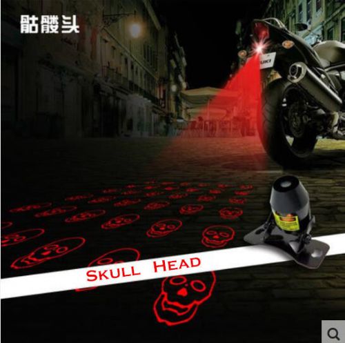 Universal laser safety anti collision crash motorcycle fog light lamp skull head