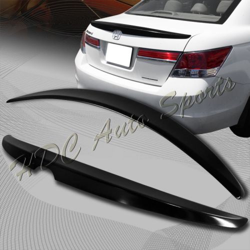 For 2008-2012 honda accord oe style unpainted black abs rear trunk spoiler wing