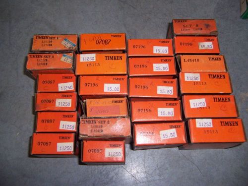 Large lot timken bearings-07087-15113-07196-l45949-l45410