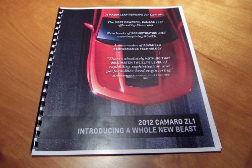 2012 chevrolet camaro zl1 2010 2011 2013 1969 427  ls3 booklet  copo lsa