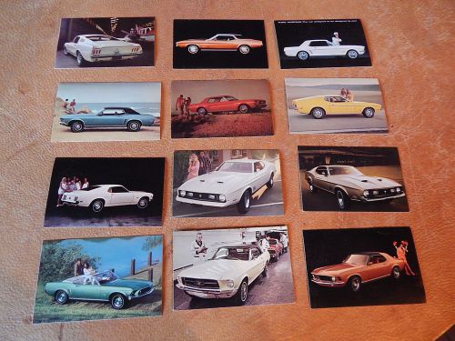 Nos mustang original ford issue unused photo postcards 12 different 64 1/2-72