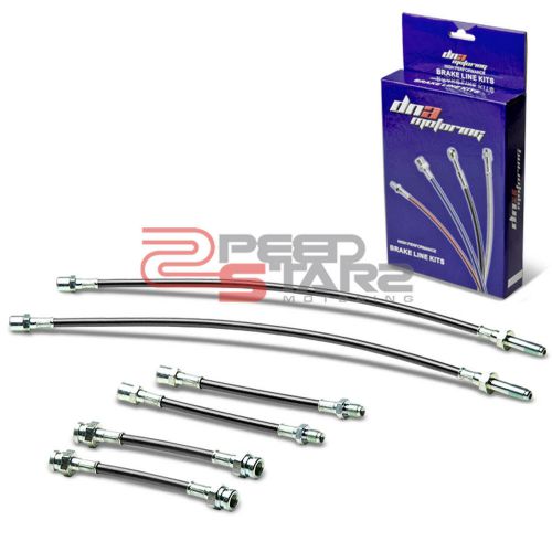 Jetta mk3 front/rear black stainless steel racing brake line/hose pvc coat 4pc