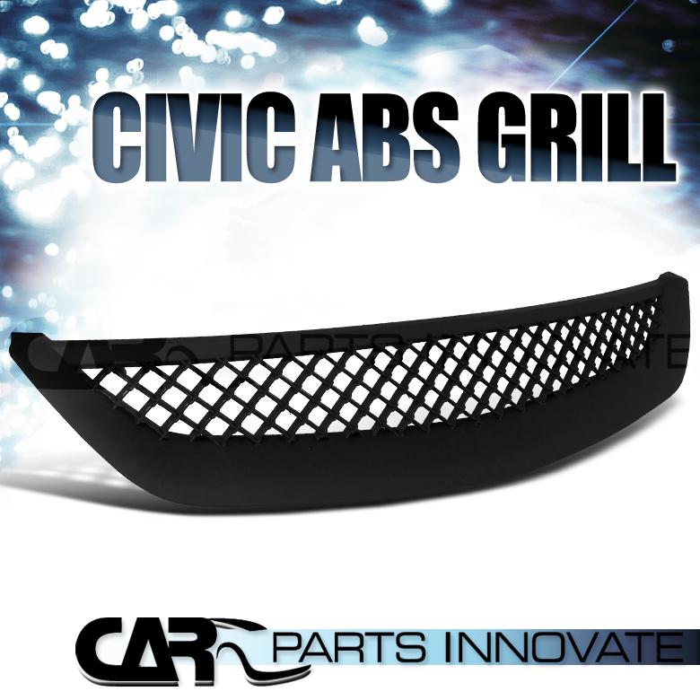 2001-2003 honda civic jdm black t-r mesh grill grille