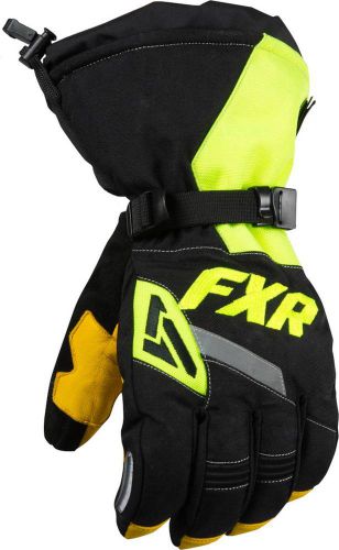 New fxr-snow cx adult waterproof gloves, black/hi-vis-yellow, small/sm