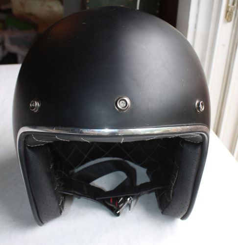 Bell custom 500 matte black &amp; carbon open face motorcycle helmet xl