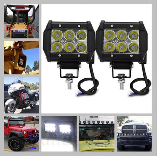 2pcs car suv atv utv truck 18w 6 led work light bar spot offroad lamp 9-32v dc