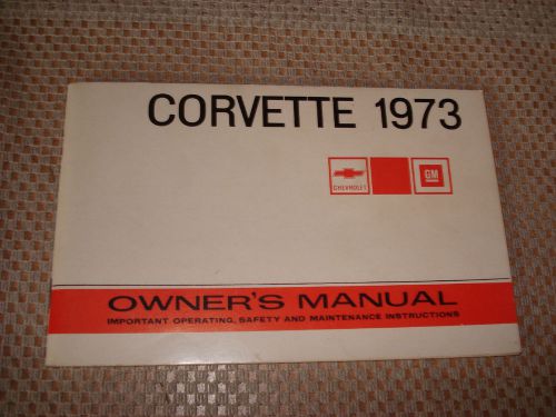 1973 chevy corvette owners manual glove box book