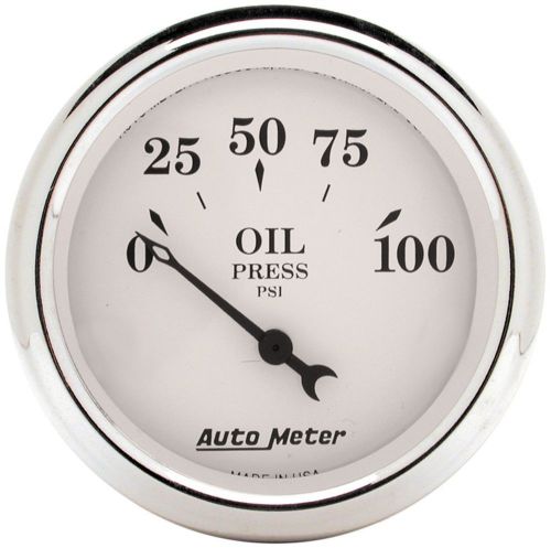 Auto meter 1628 old tyme white; electric oil pressure gauge