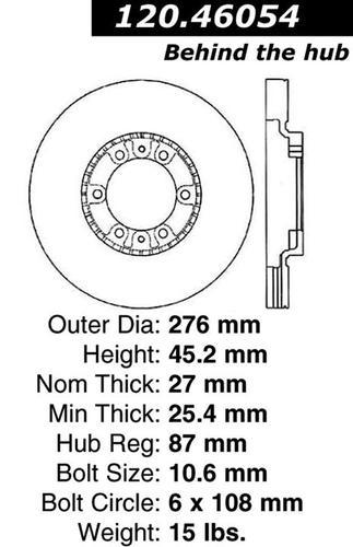 Centric 121.46054 front brake rotor/disc-c-tek standard rotor-preferred