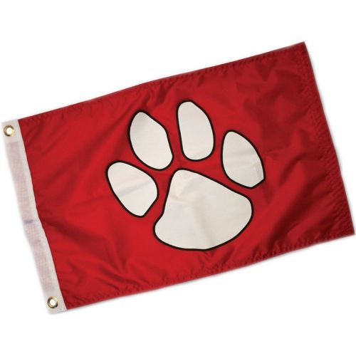 Fido pet products paw print flag, red and white, 12&#034; x 18&#034;