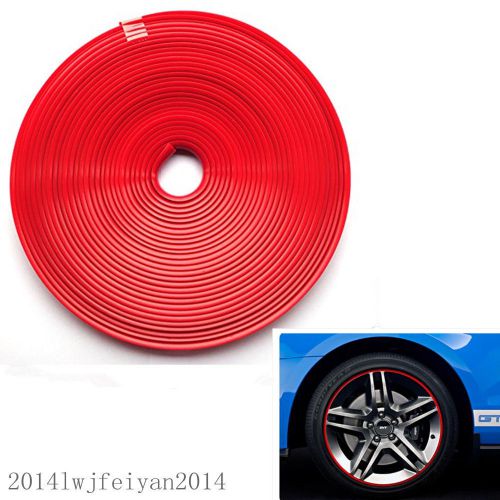 Car wheel tire guard protector rubber moulding hub rim edge protection strip red