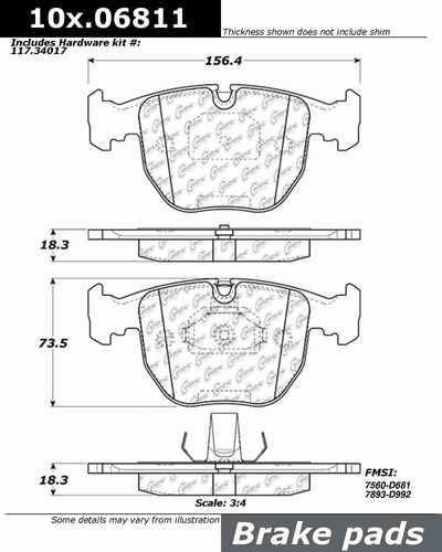 Centric 104.06811 brake pad or shoe, front