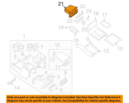 Nissan oem 05-12 pathfinder console-tray 96925ea100