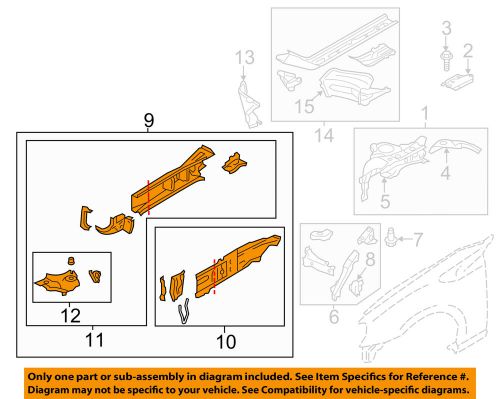 Subaru oem 13-16 brz fender-rail assembly left 51620ca1319p