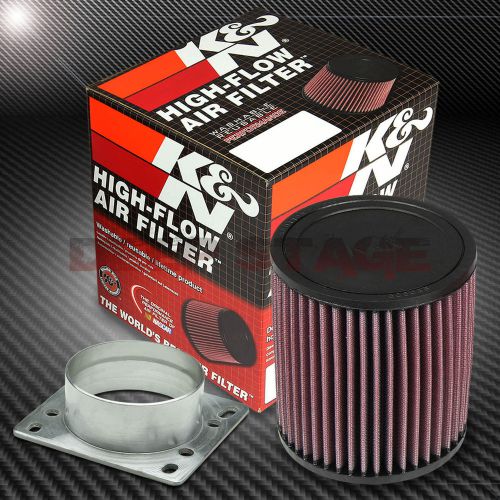 K&amp;n kn round straight 3&#034; air filter 5&#034; height ru-2430+intake maf sensor adaptor