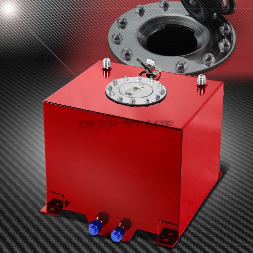 5 gallon/18.8l red coat aluminum racing gas fuel cell tank/2&#034;sump+level sender