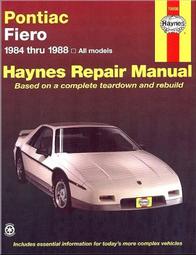 Pontiac fiero repair manual 1984-1988